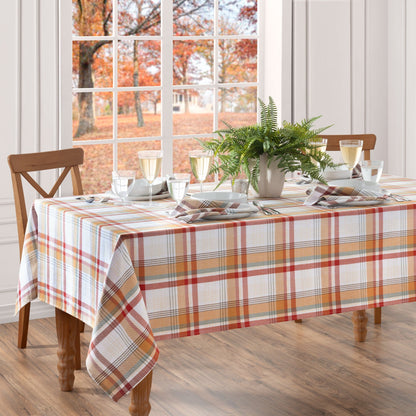 Seneca Plaid Winter Holiday Cotton Tablecloth