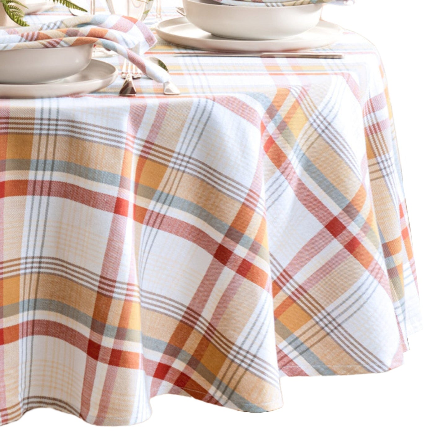 Seneca Plaid Winter Holiday Cotton Tablecloth
