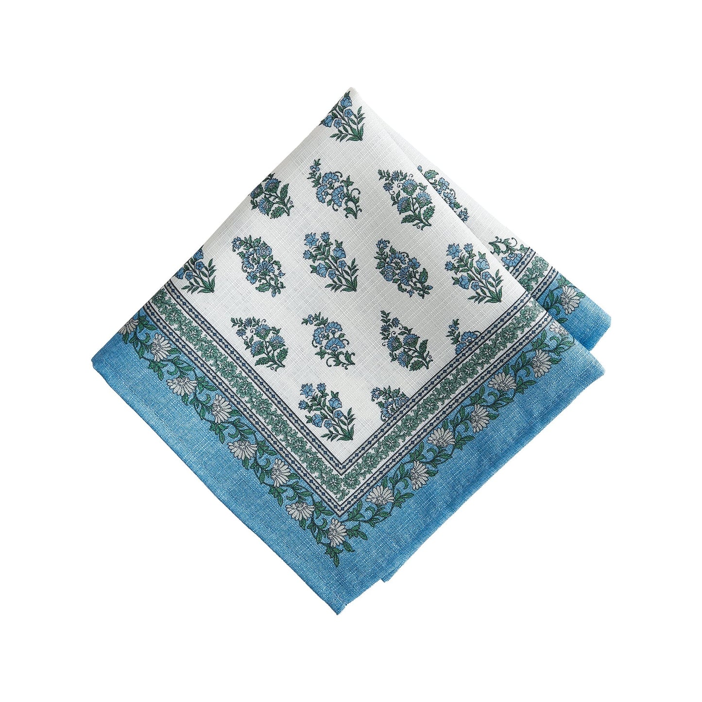 Servilletas Tropez para interiores y exteriores, resistentes al agua y a las manchas con estampado de bloques, juego de 4