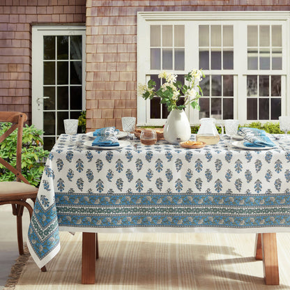 Mantel para interiores y exteriores resistente al agua y a las manchas con estampado de bloques Tropez