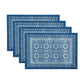 Vietri Medallion Block Print - Manteles individuales para interiores y exteriores, resistentes al agua y a las manchas, juego de 4