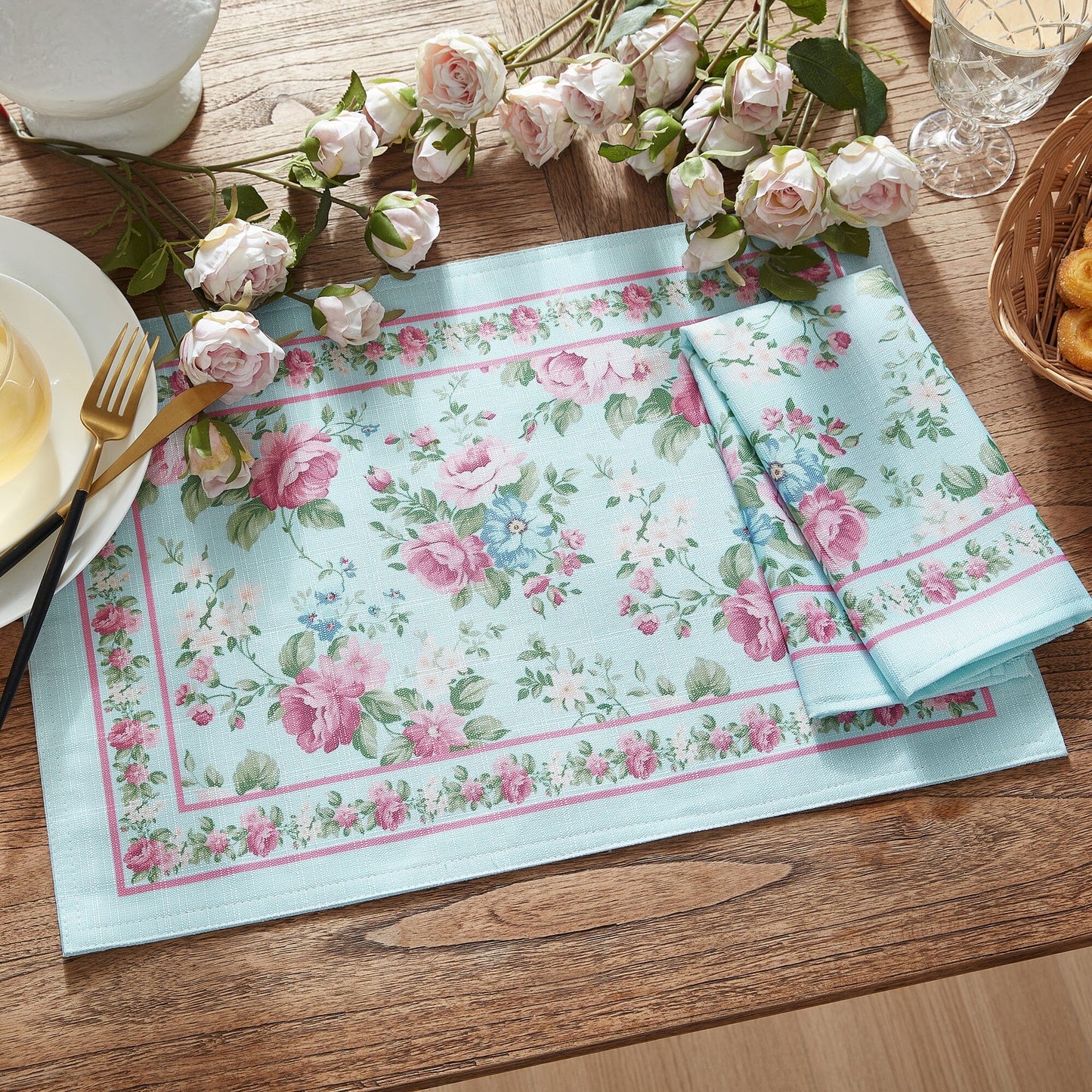 Vintage Floral Garden Napkins, Set of 4