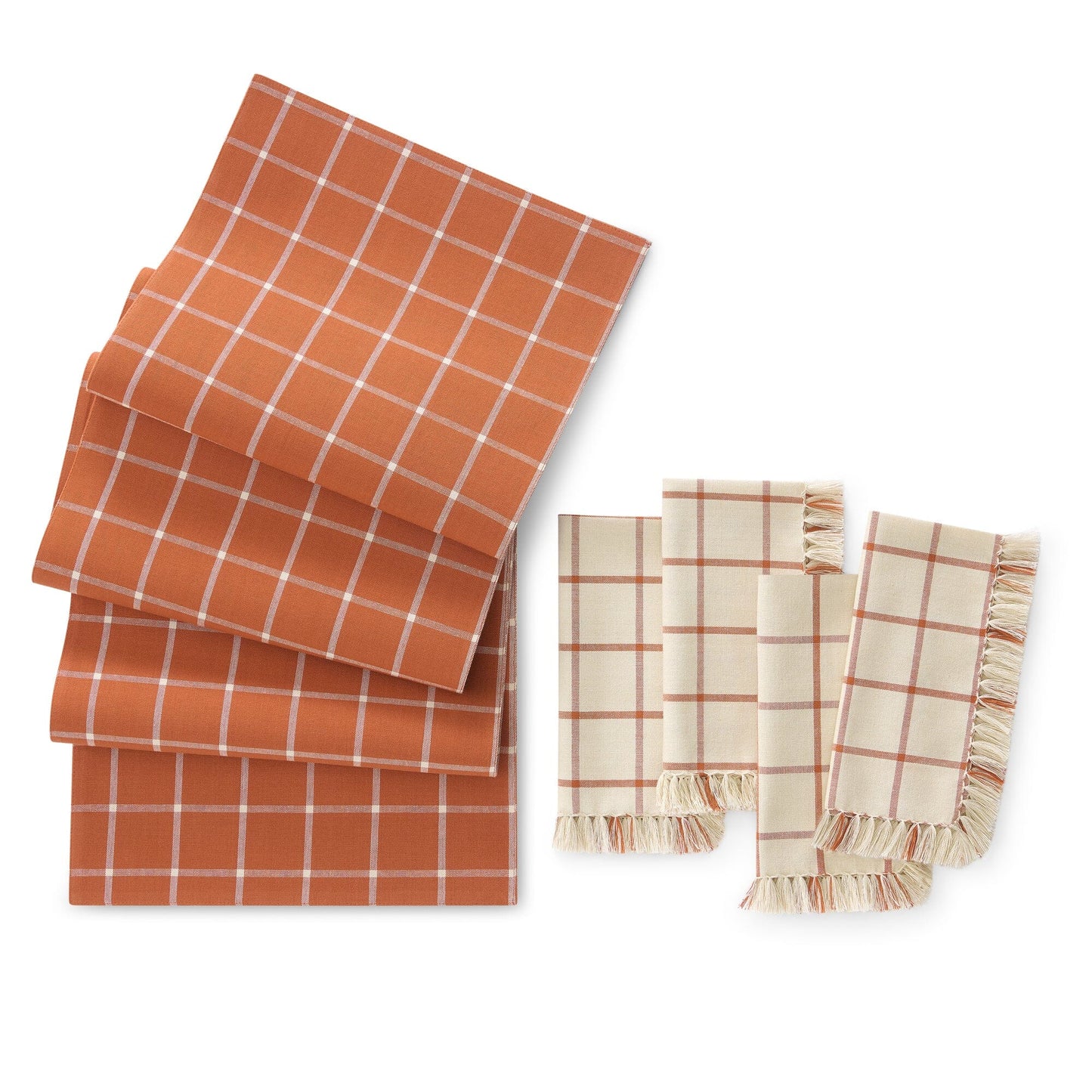 Harvest Windowpane Table Runner and 4-Piece Napkin Set
