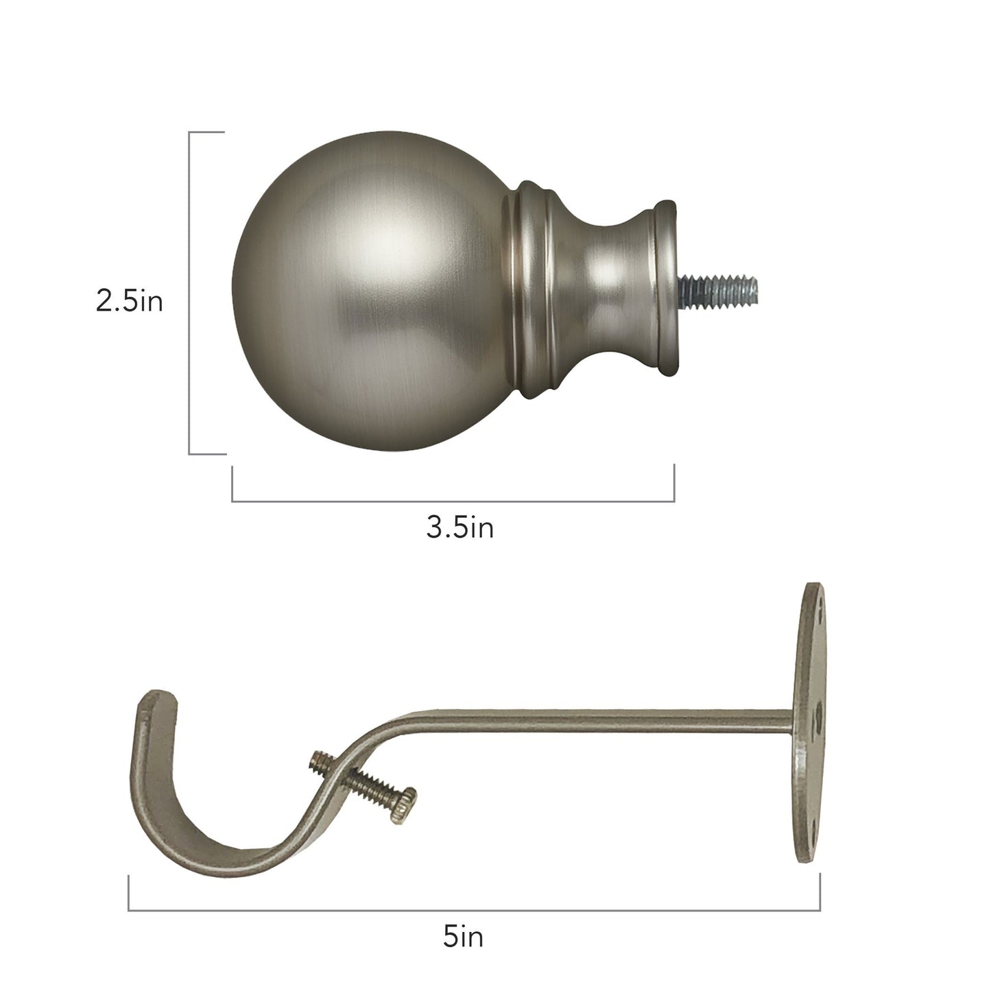 polyresin curtain rod with decorative finial