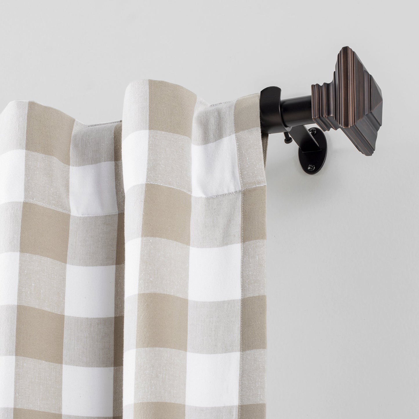 Florence 1" Window Drapery Single Curtain Rod with Stacked Square Finial