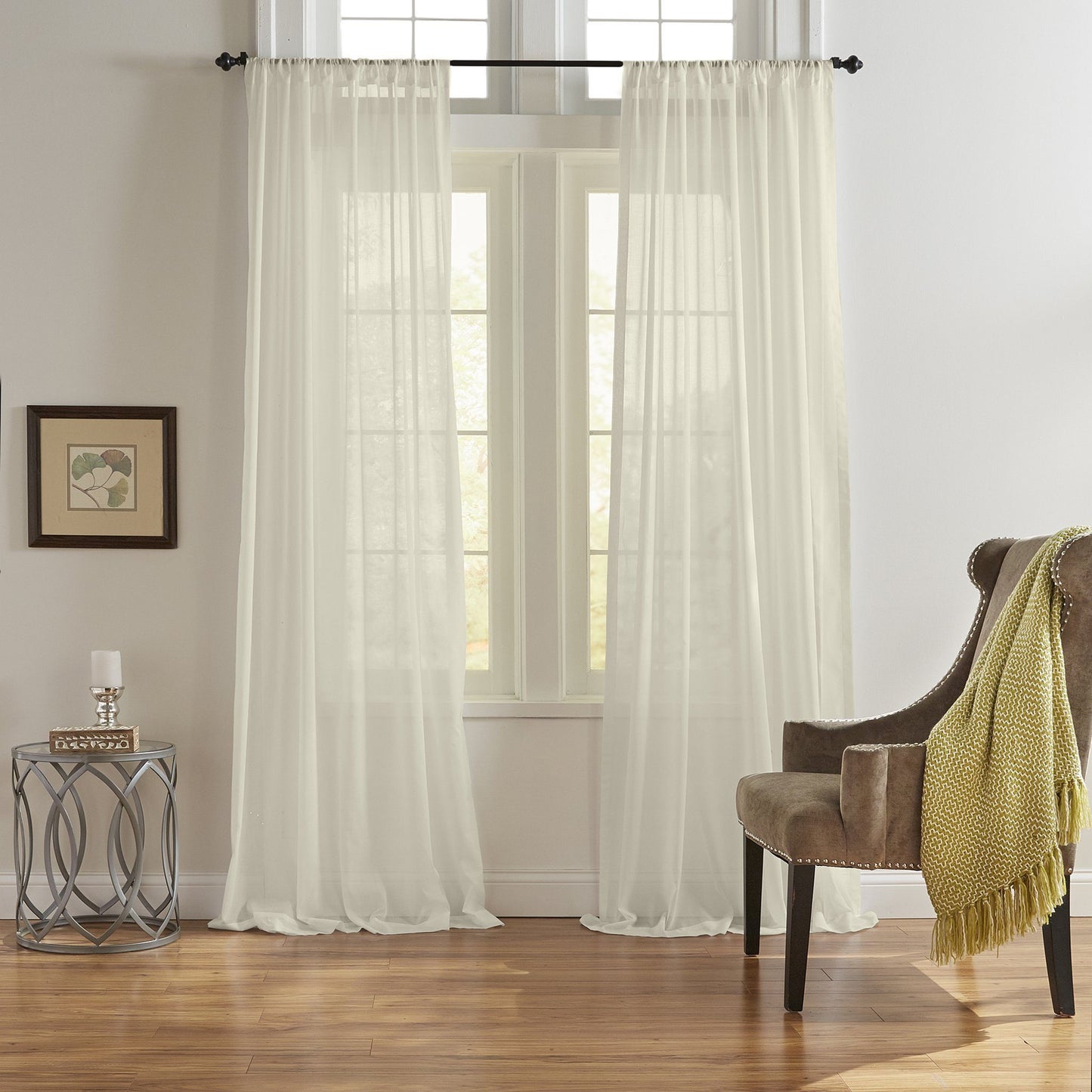 Asher Cotton Voile Sheer Window Curtain-Elrene Home Fashions