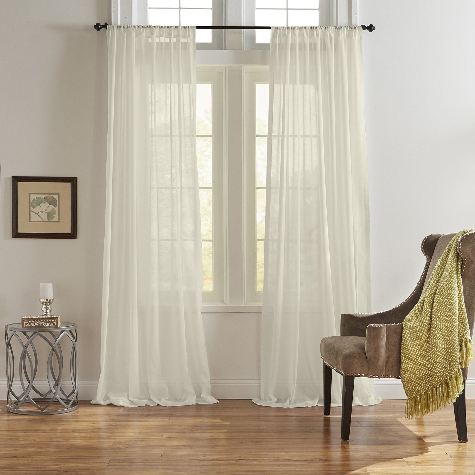 Asher Cotton Voile Sheer Window Curtain-Elrene Home Fashions