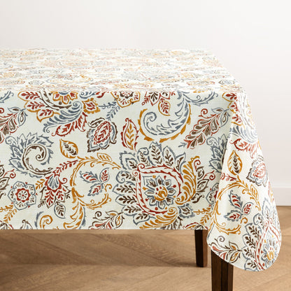 Ava Floral Jacobean Printed Vinyl Indoor/Outdoor Tablecloth