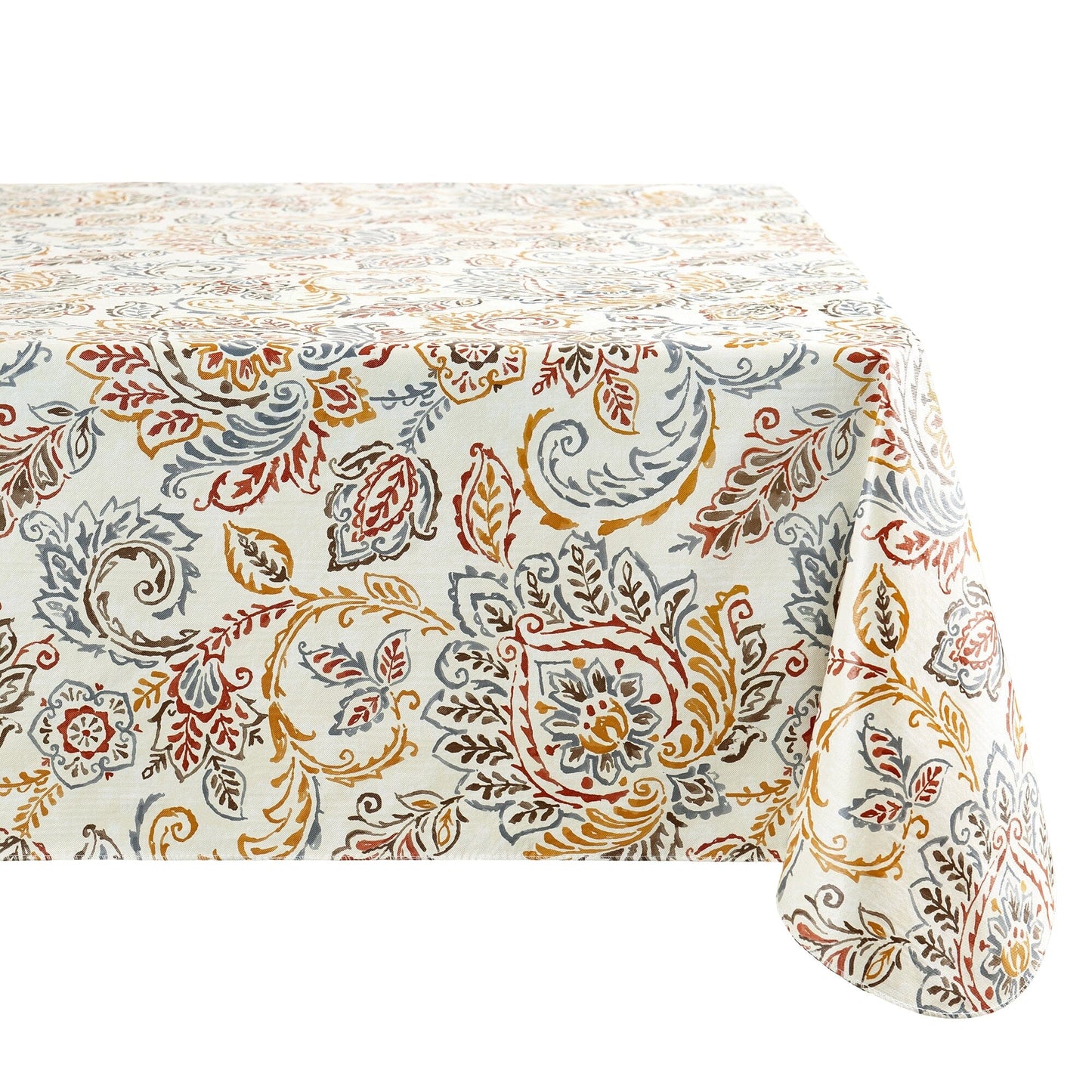 Ava Floral Jacobean Printed Vinyl Indoor/Outdoor Tablecloth