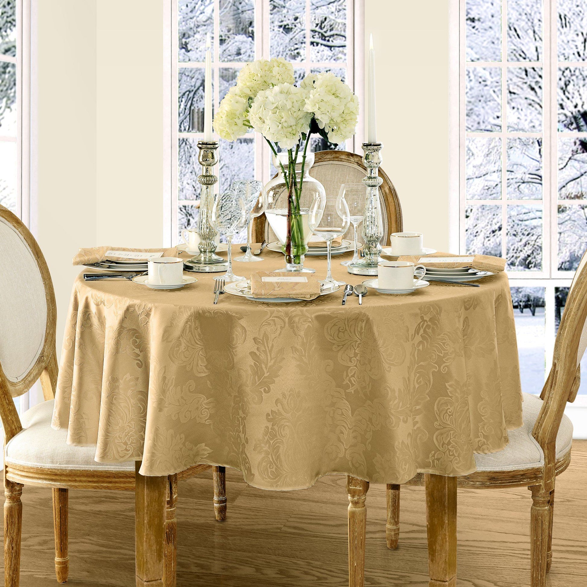 gold tablecloth