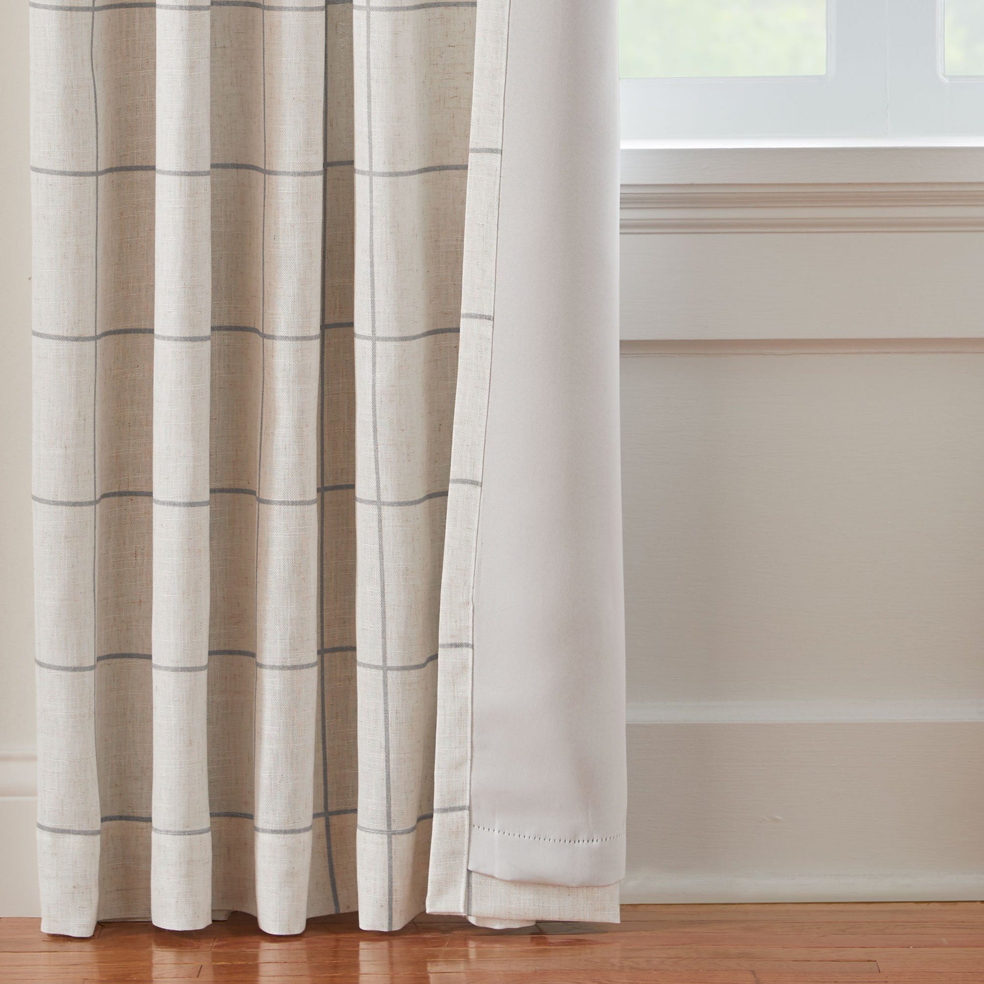 Brighton Windowpane Plaid Blackout Window Curtain Panel-Elrene Home Fashions