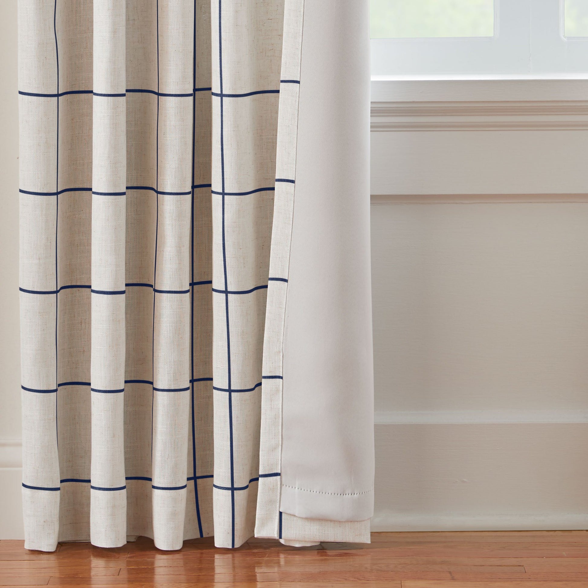 Brighton Windowpane Plaid Blackout Window Curtain Panel-Elrene Home Fashions