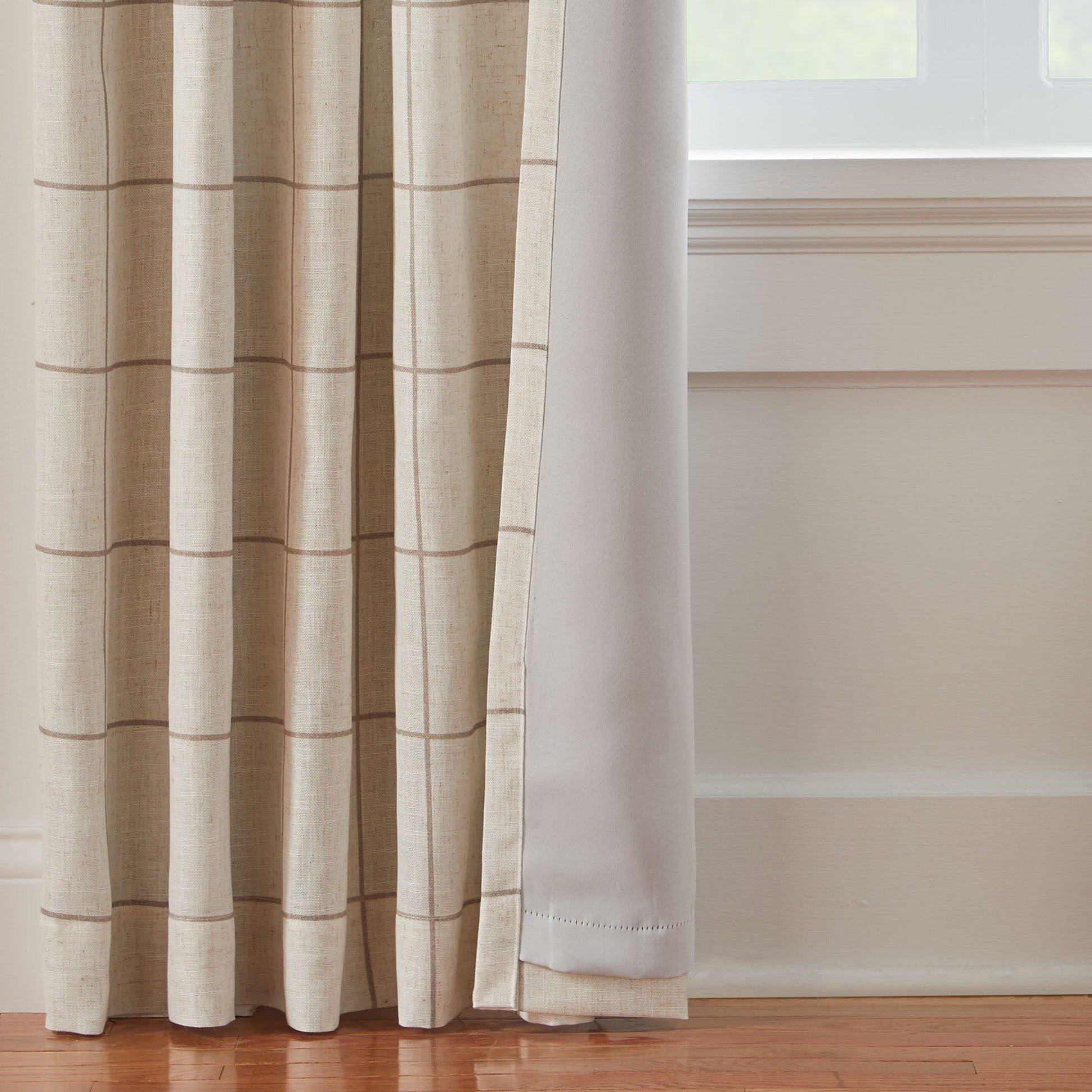 Brighton Windowpane Plaid Blackout Window Curtain Panel-Elrene Home Fashions