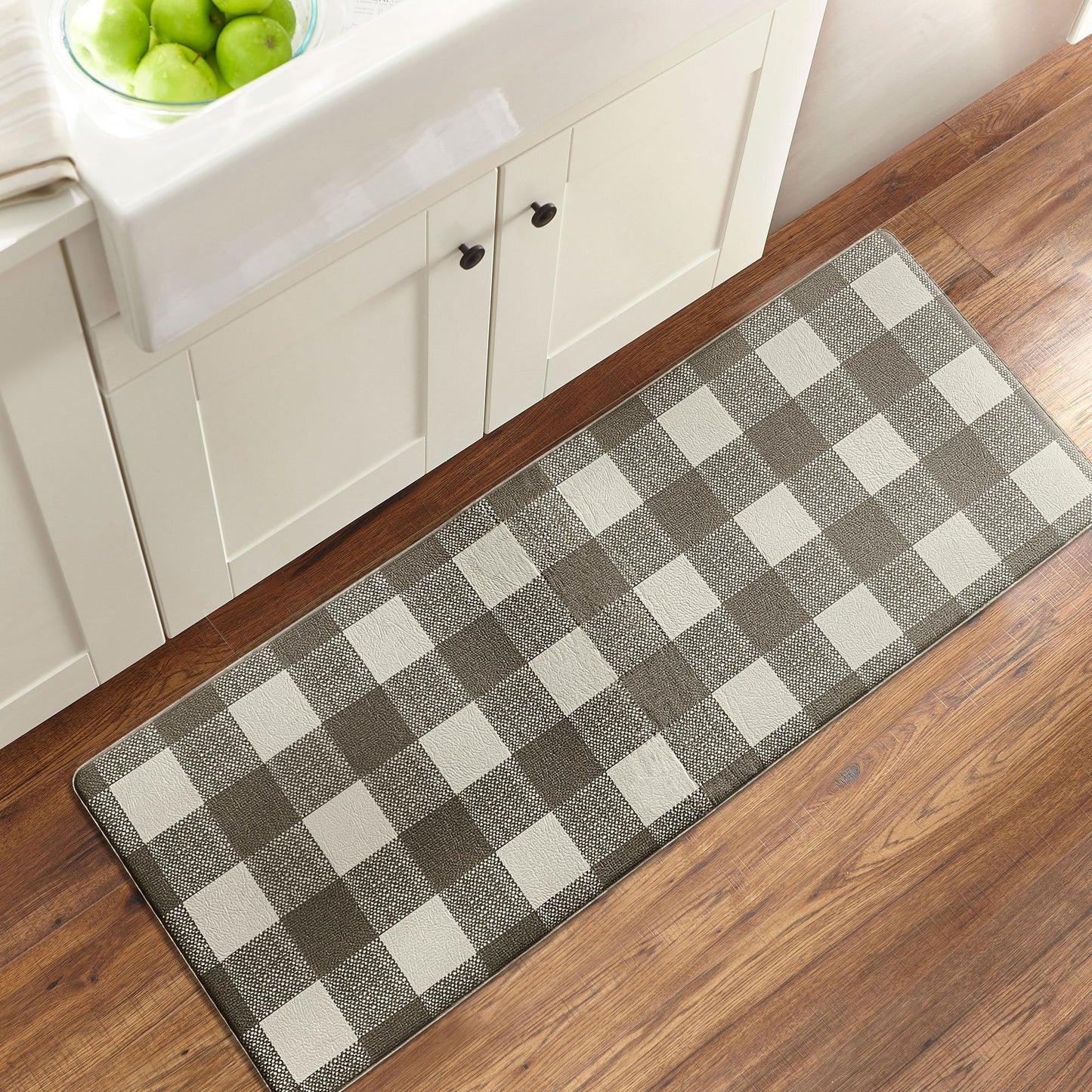 Farmhouse Living Buffalo Check Rustic Comfort Anti Fatigue Kitchen Mat-Elrene Home Fashions