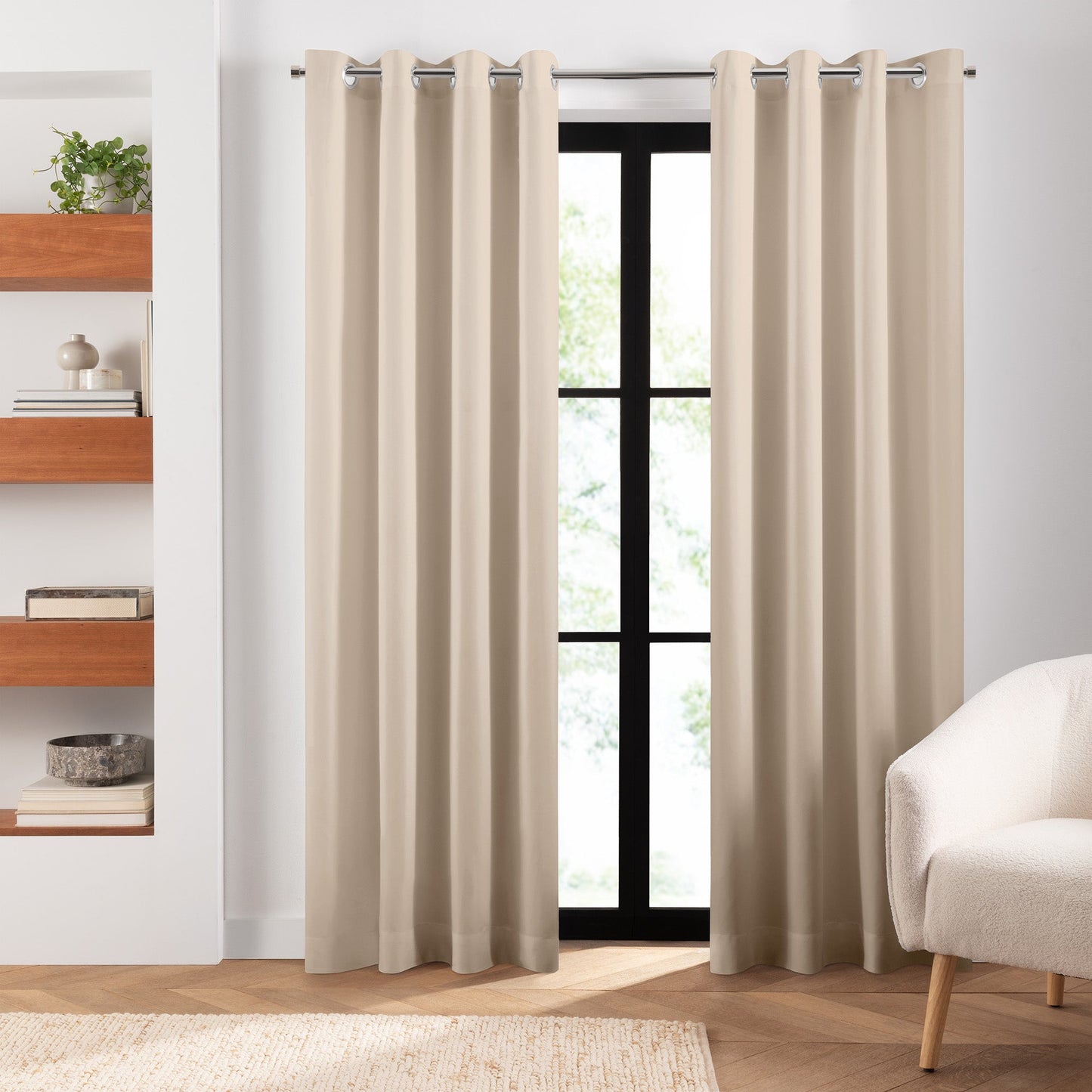 Cairo Solid Grommet Window Curtain, Set of 2