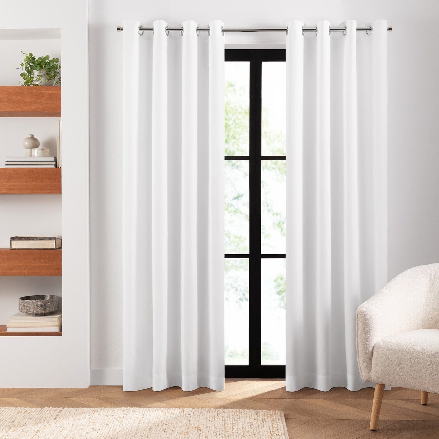 Cortina de ventana interior/exterior con ojales sólidos en la parte superior Connor - Liquidación