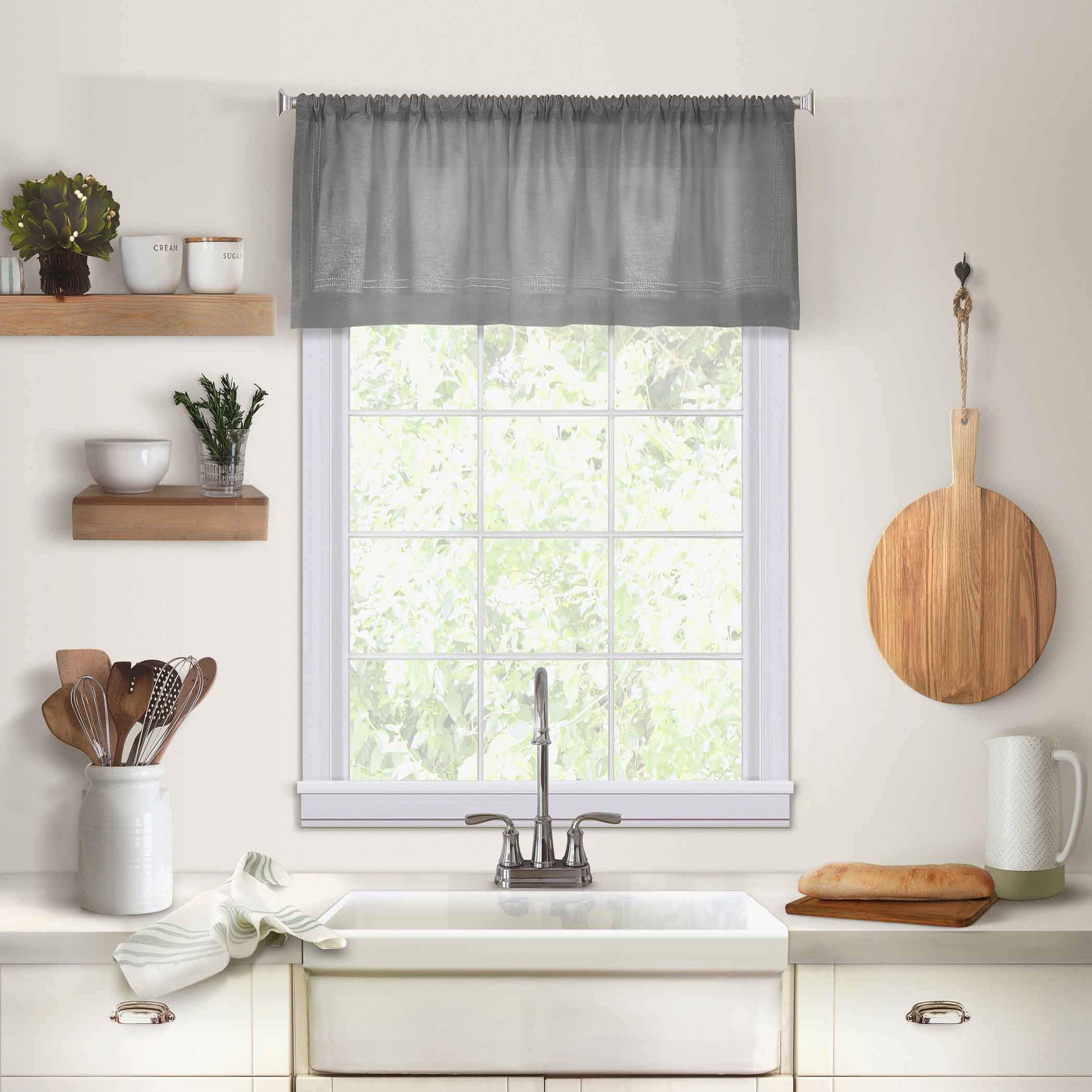 Cameron Linen Rod Pocket Kitchen Tier and Valance Collection