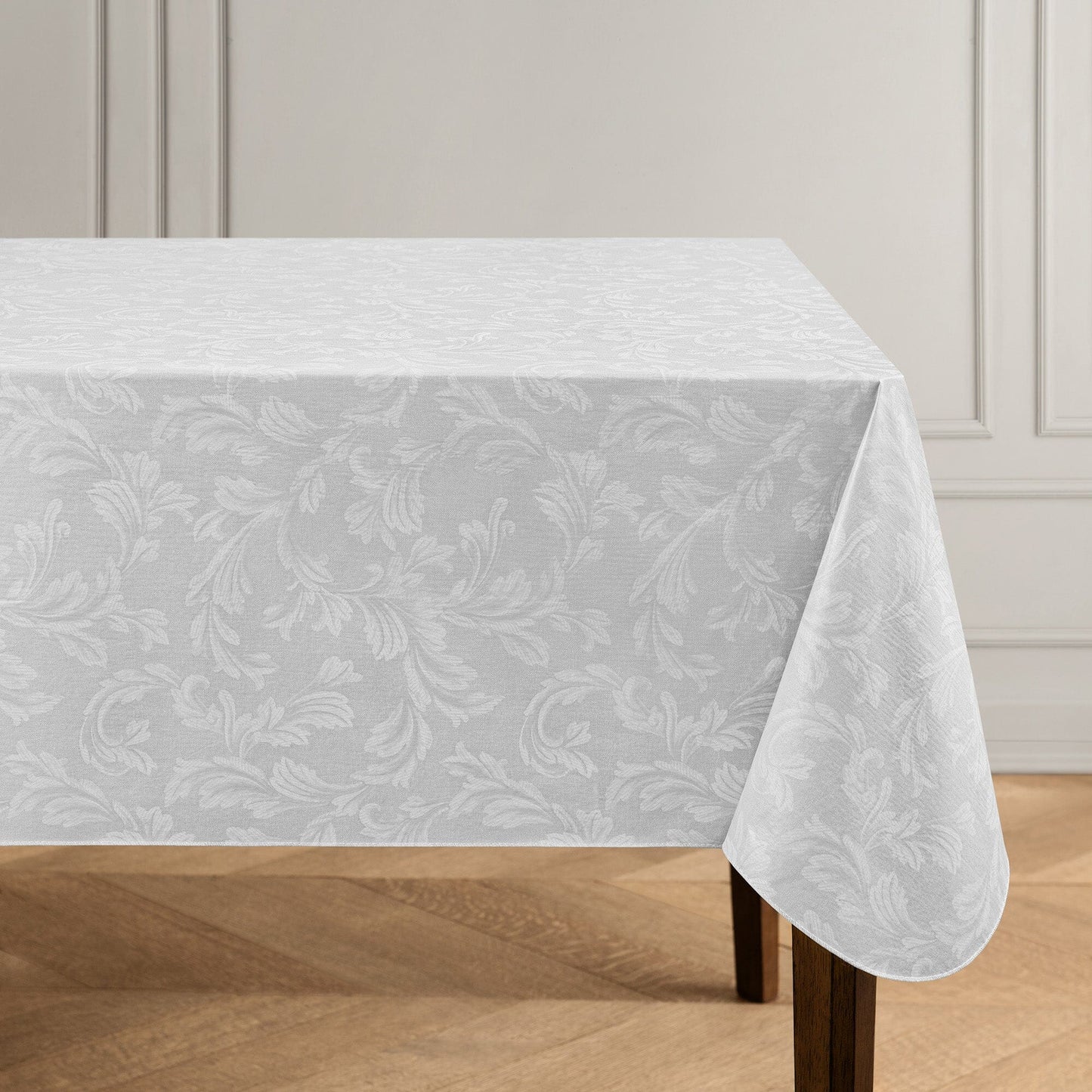 Camile Floral Scroll Damask Pattern Vinyl Indoor/Outdoor Tablecloth