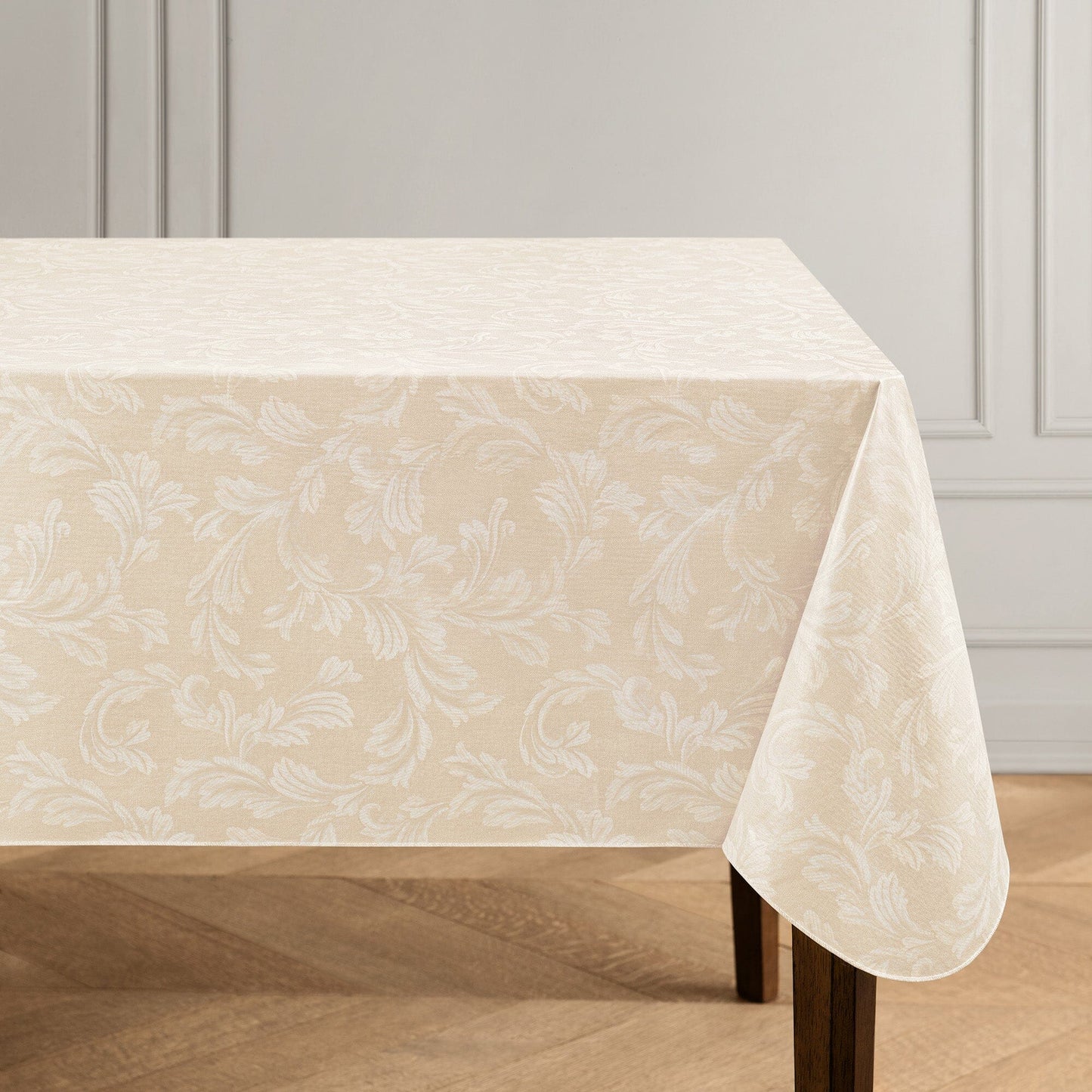 Camile Floral Scroll Damask Pattern Vinyl Indoor/Outdoor Tablecloth