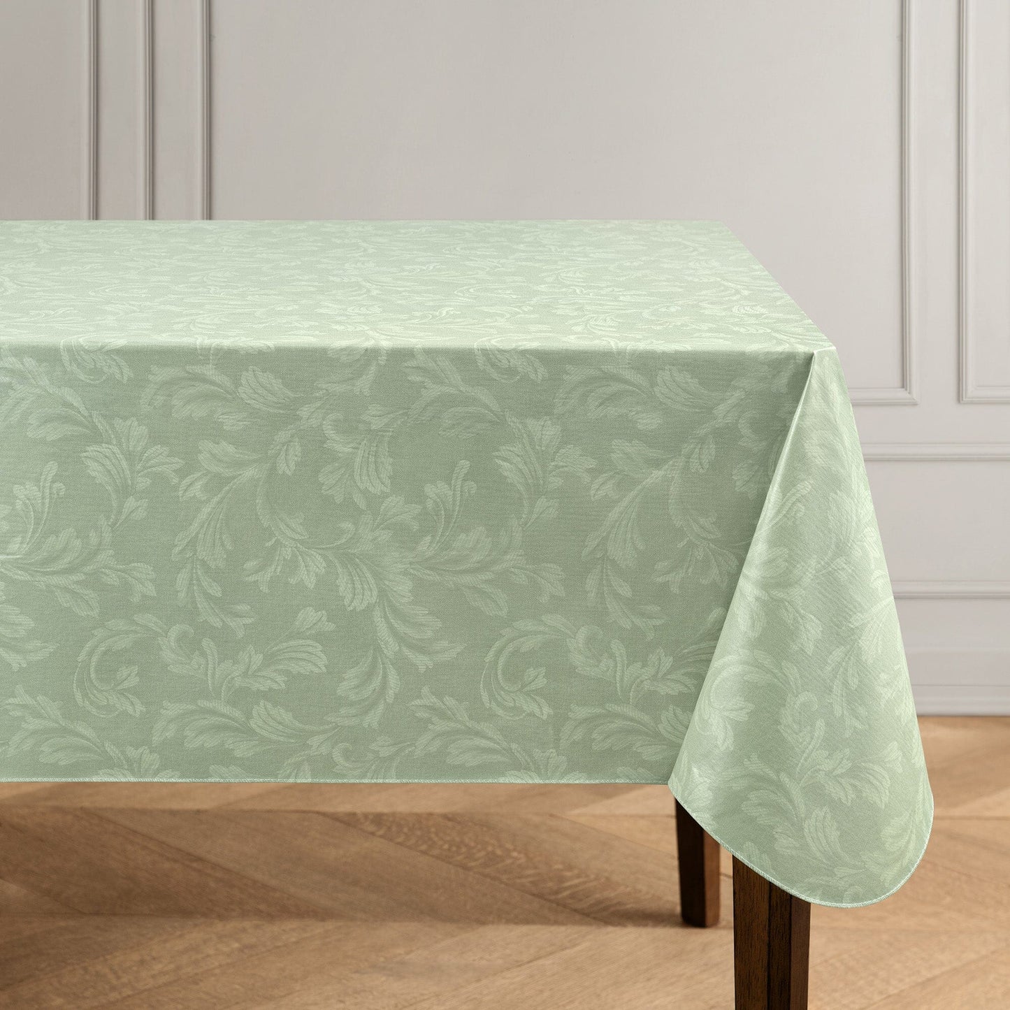 Camile Floral Scroll Damask Pattern Vinyl Indoor/Outdoor Tablecloth