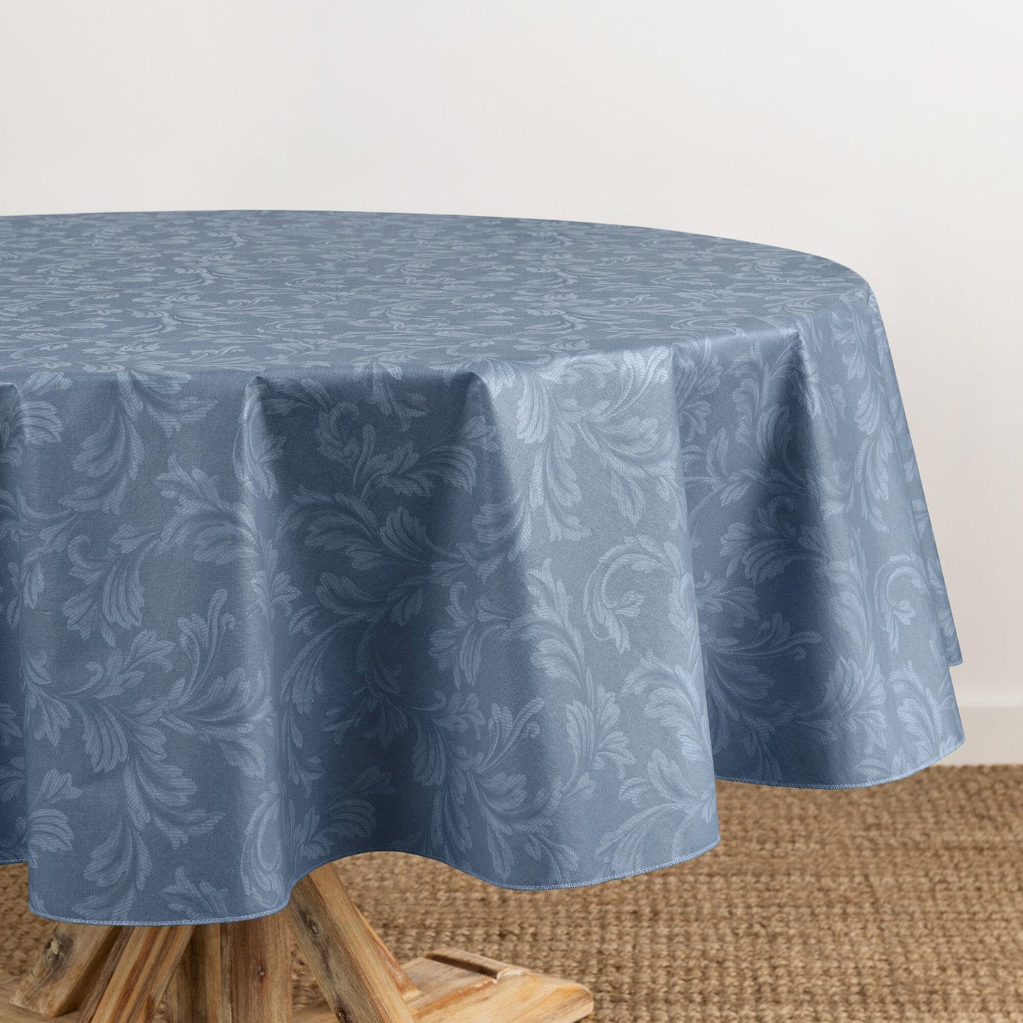 Camile Floral Scroll Damask Pattern Vinyl Indoor/Outdoor Tablecloth