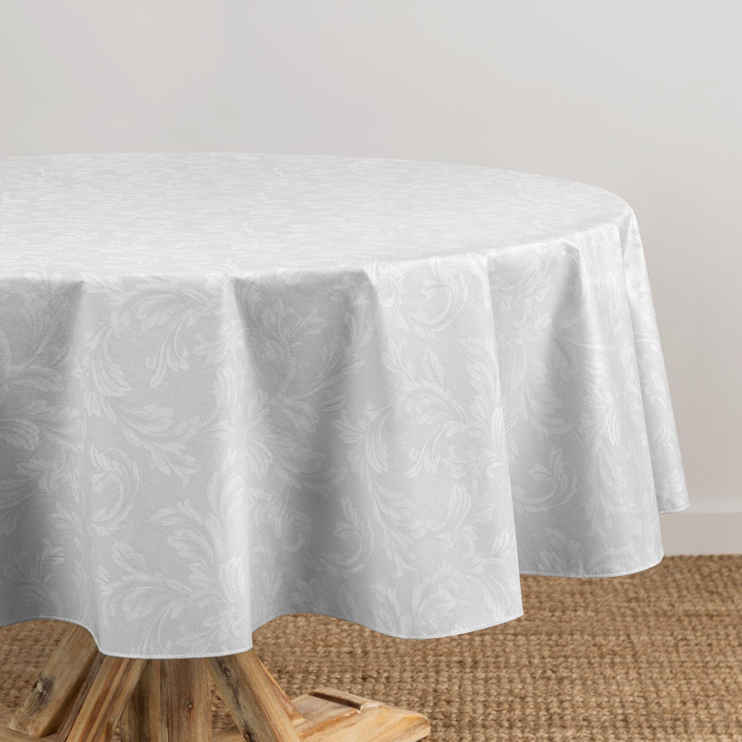 Camile Floral Scroll Damask Pattern Vinyl Indoor/Outdoor Tablecloth