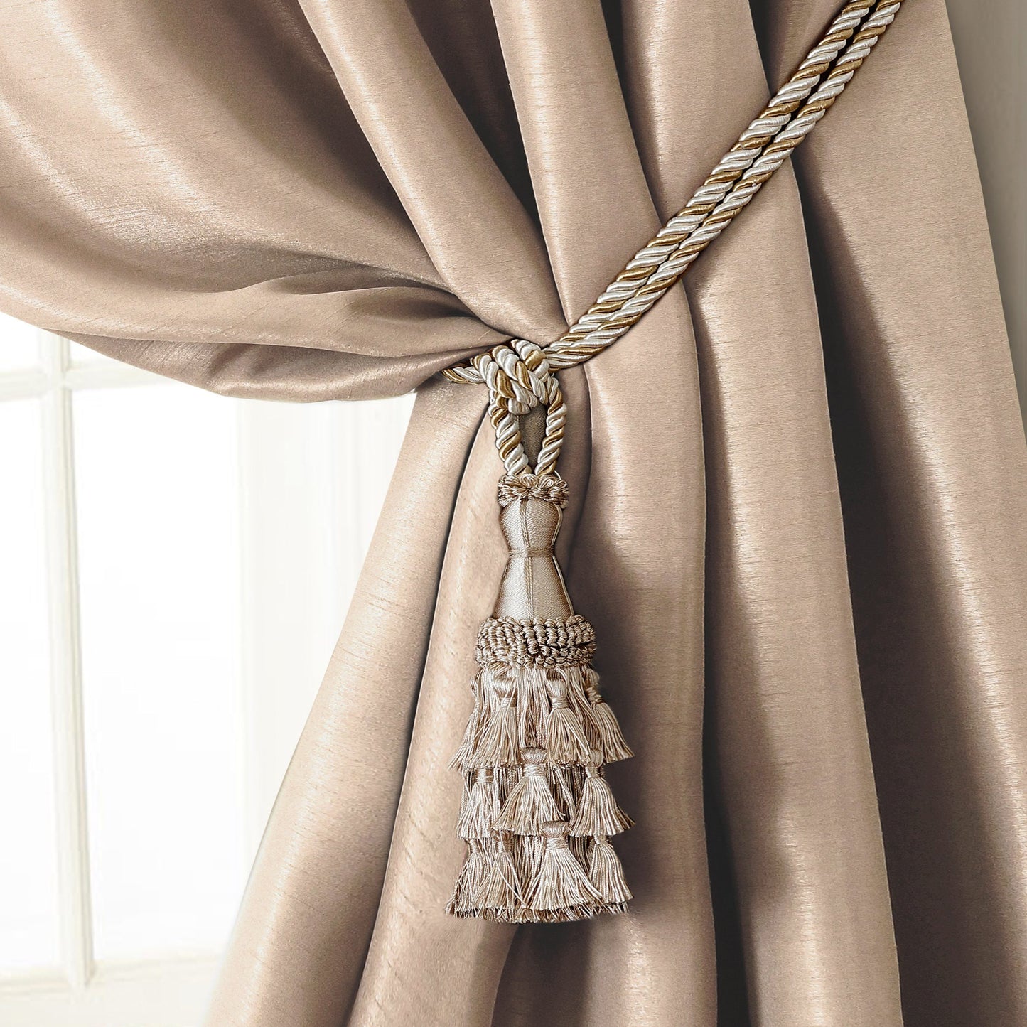 ivory tassel tieback