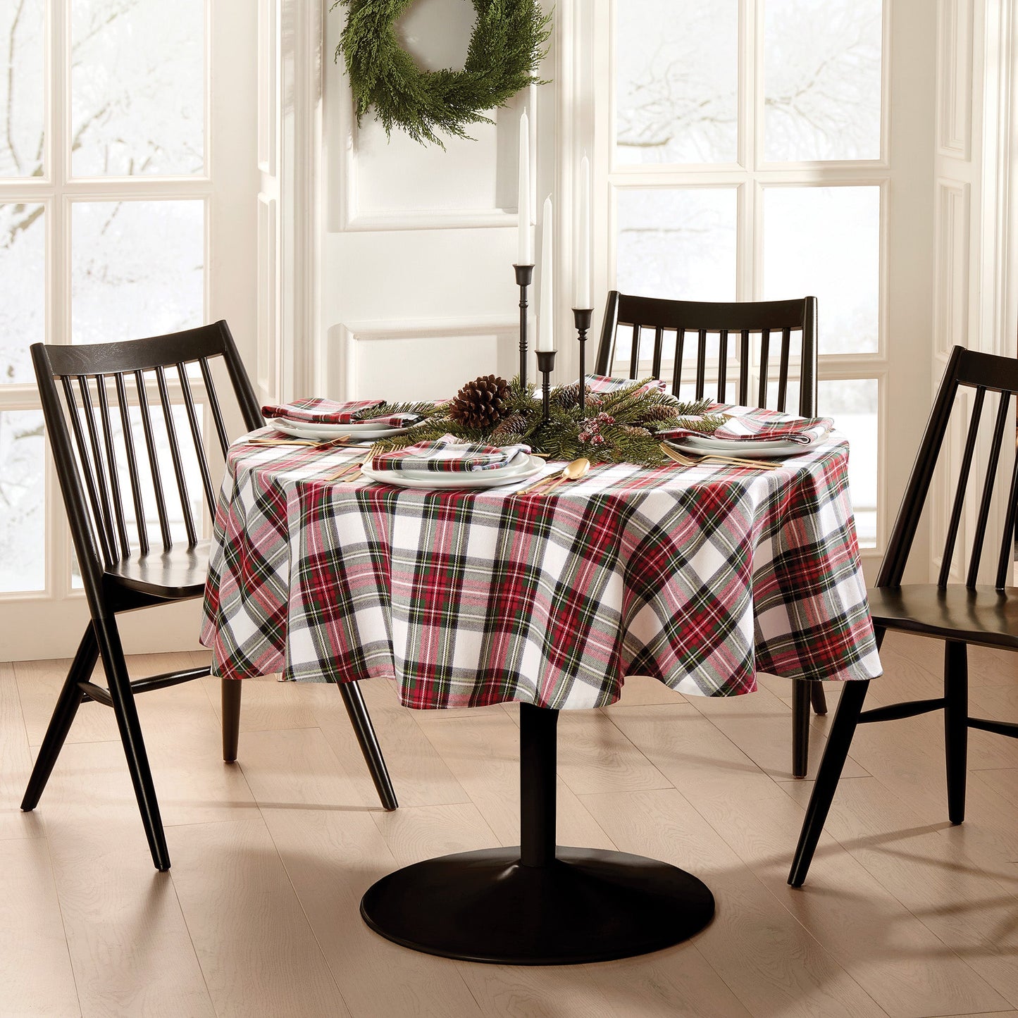 Christmas Classic Holiday Plaid Cotton Tablecloth