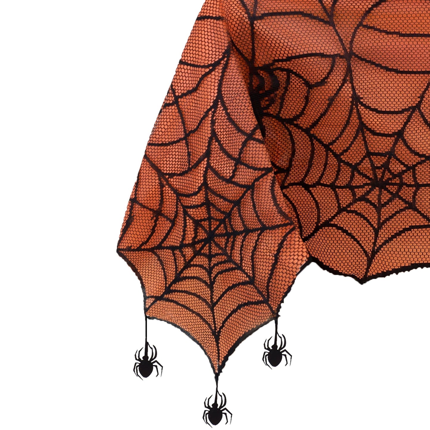 Crawling Halloween Spider Lace Lined Tablecloth