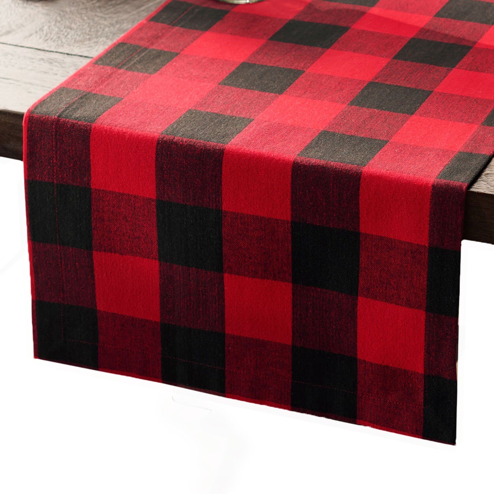 Farmhouse Living Holiday Buffalo Check Table Runner-Elrene Home Fashions