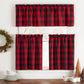 buffalo check red and black farmhouse style kitchen tiers and valance