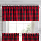 buffalo check red and black farmhouse style kitchen tiers and valance