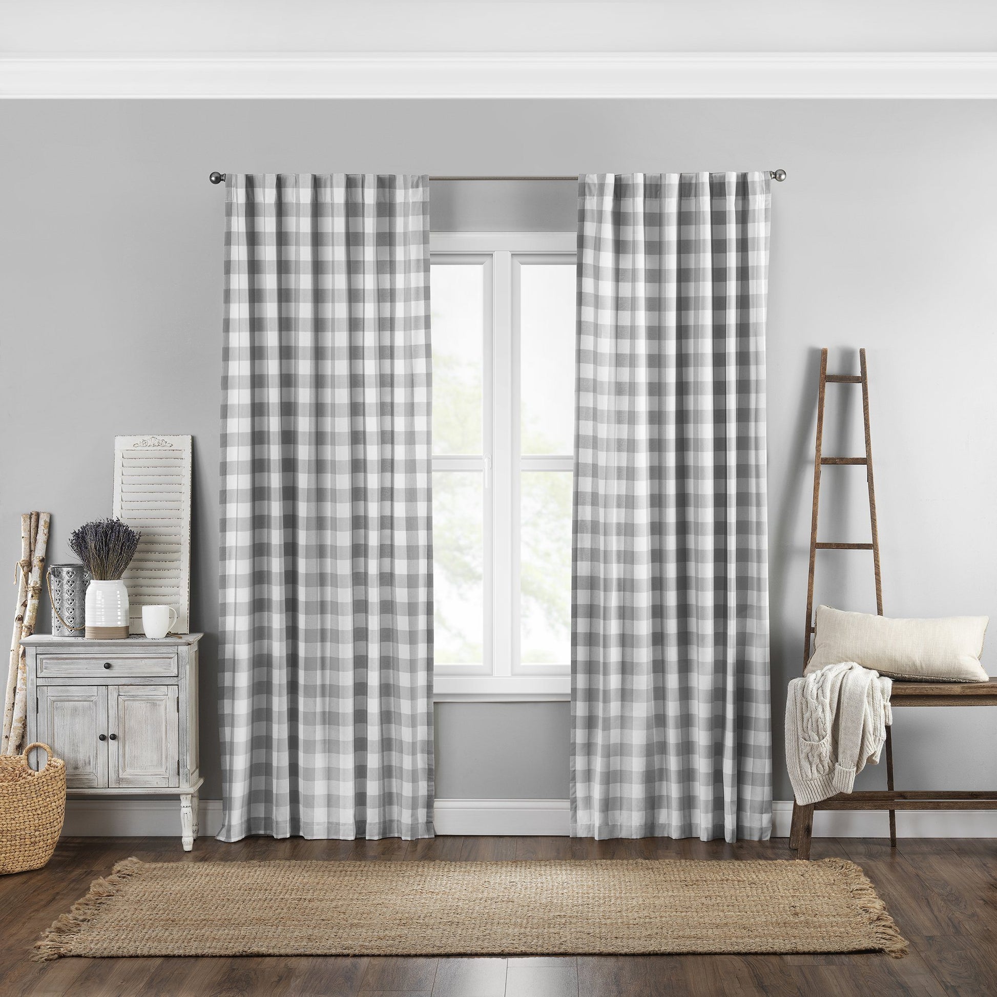 Farmhouse Living Buffalo Check Window Curtain-Elrene Home Fashions