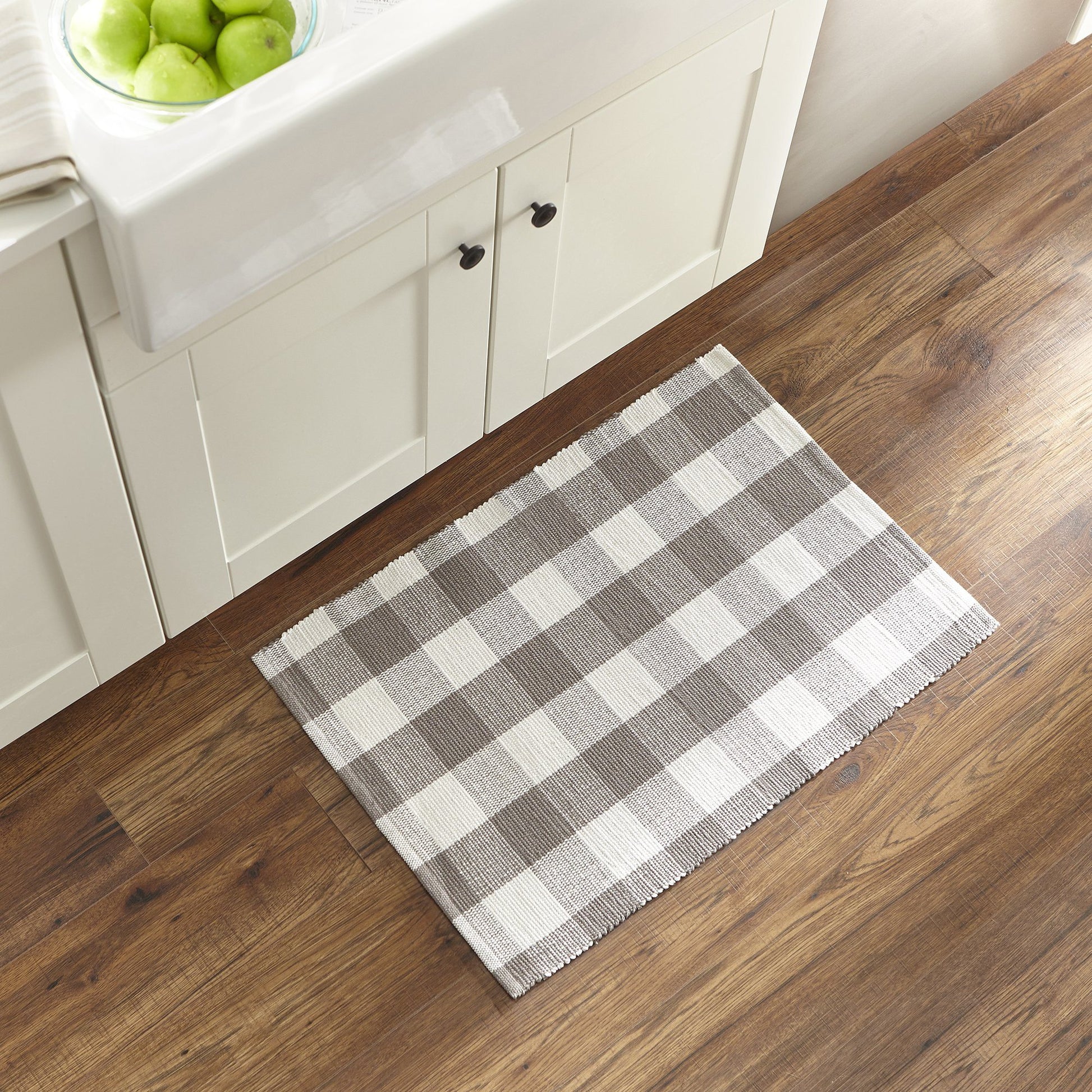 Farmhouse Living Buffalo Check Woven Kitchen Mat