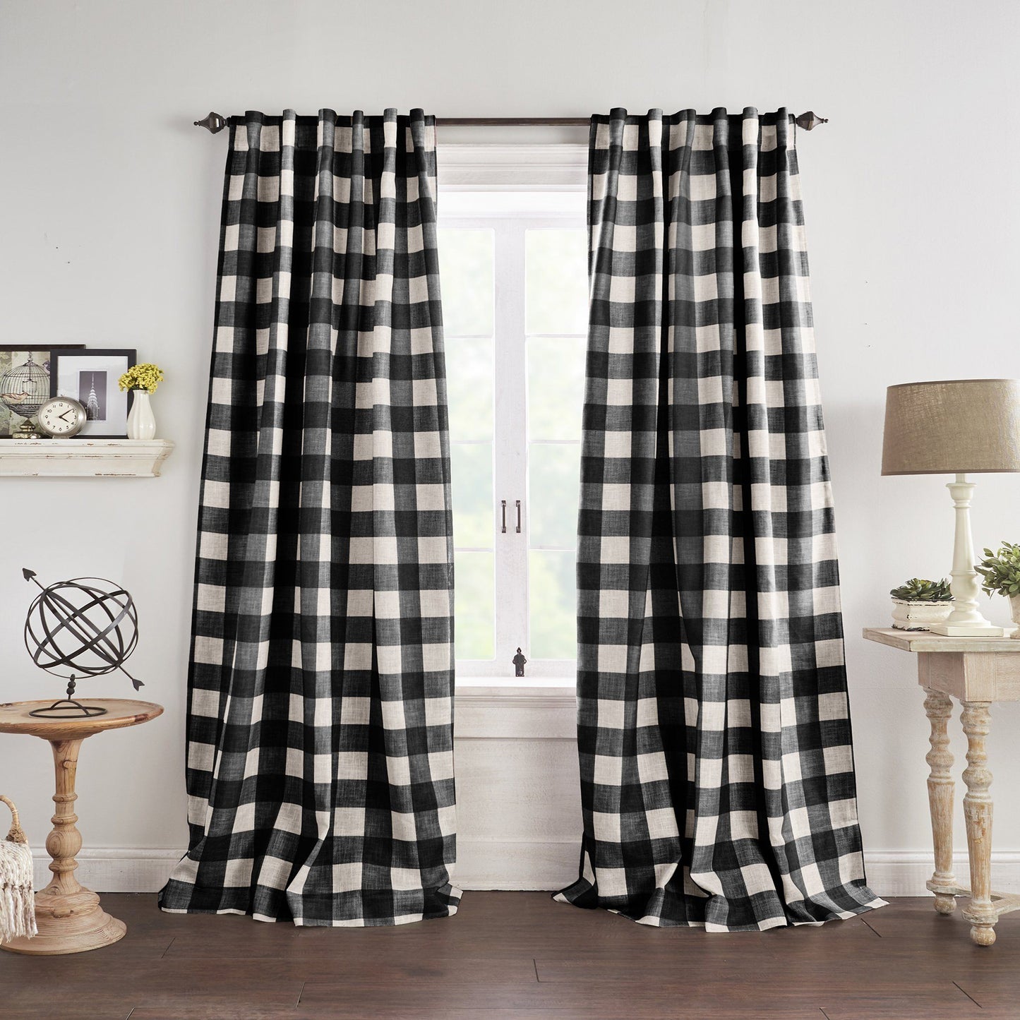 Grainger Buffalo Check Blackout Window Curtain-Elrene Home Fashions