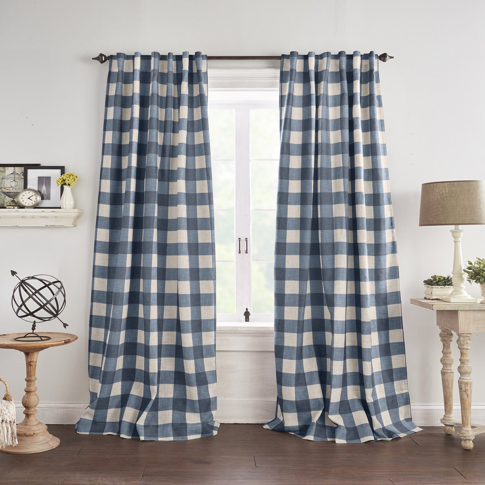 Grainger Buffalo Check Blackout Window Curtain-Elrene Home Fashions