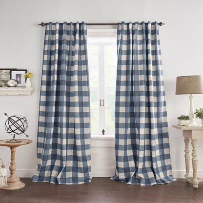 Grainger Buffalo Check Blackout Window Curtain-Elrene Home Fashions