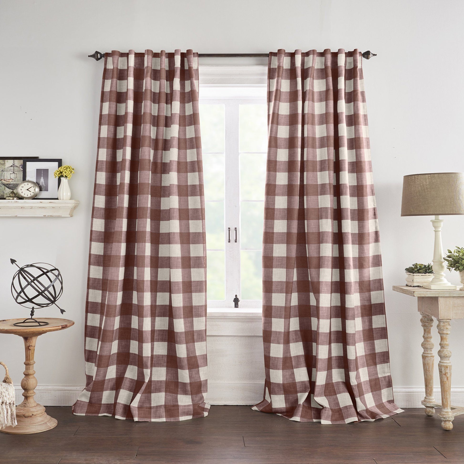 Grainger Buffalo Check Blackout Window Curtain-Elrene Home Fashions