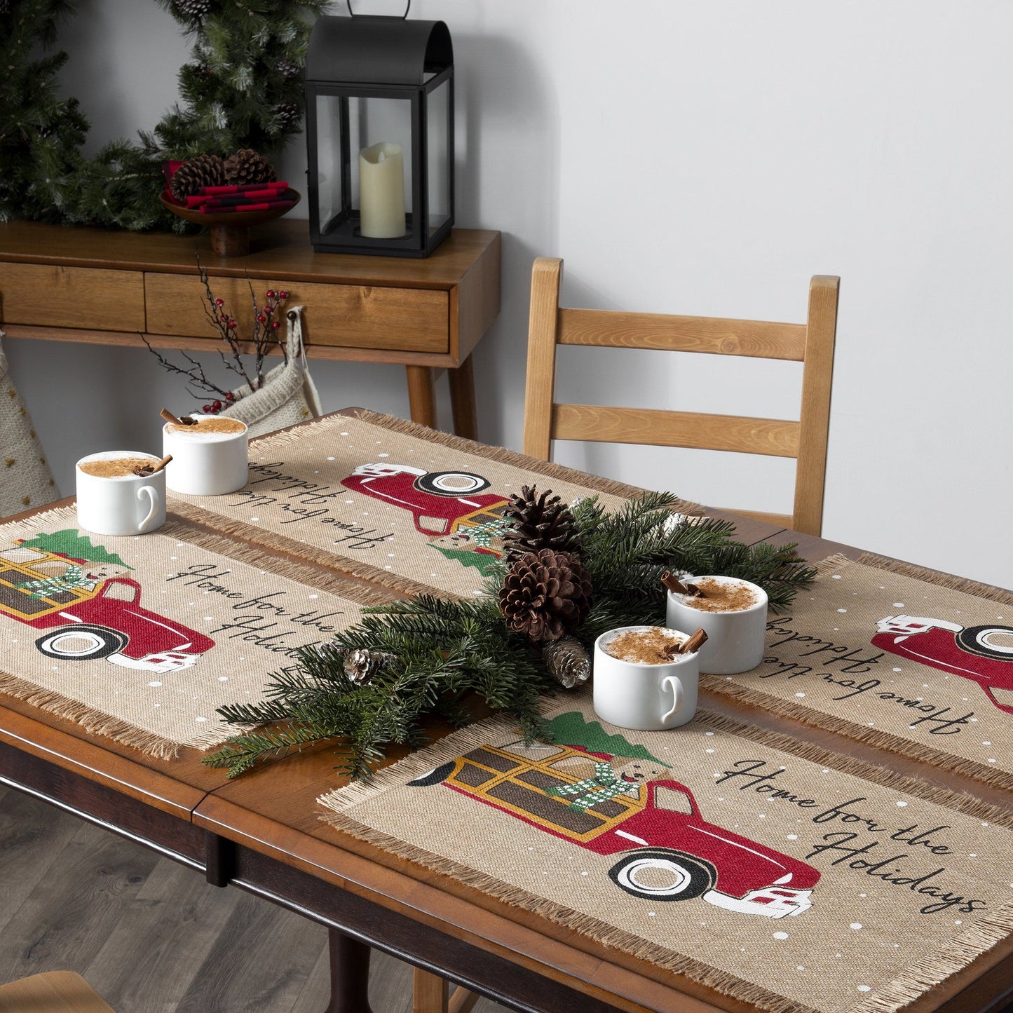 Home For the Holidays Burlap Placemat, Set of 4