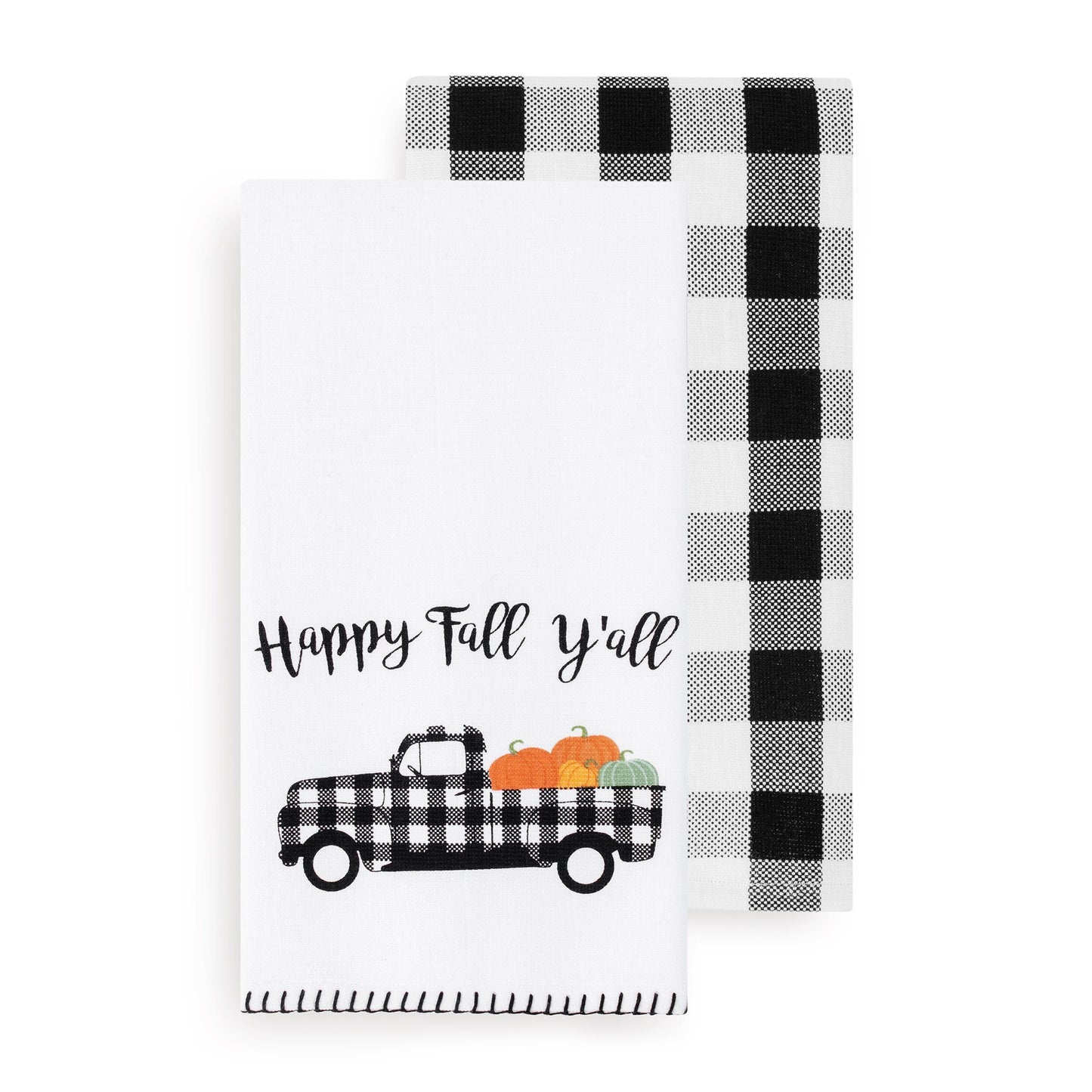 Happy Fall Y'all and Check Kitchen Towel Set