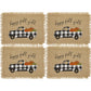 Happy Fall Y'all Farmhouse Burlap Placemat, Set of 4