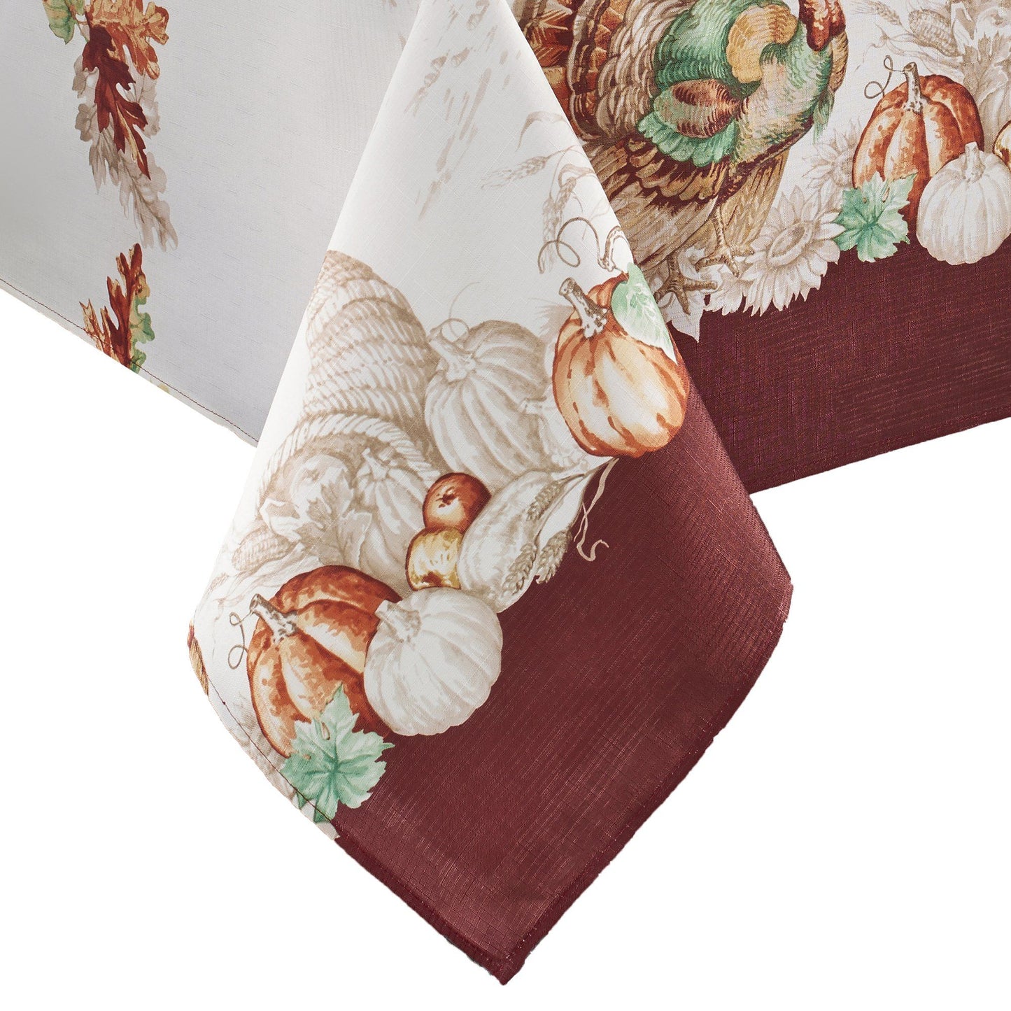 Holiday Turkey Bordered Fall Tablecloth