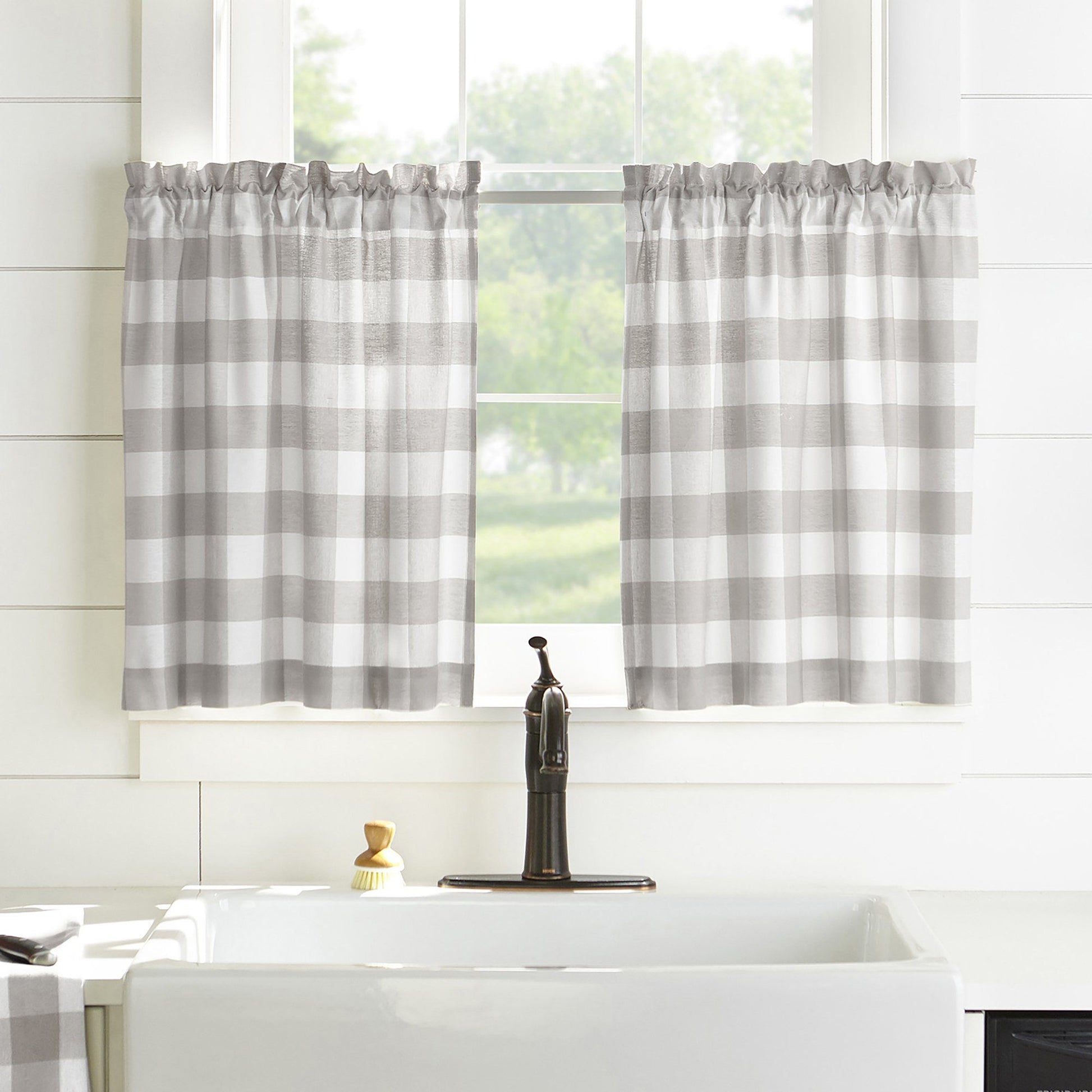 1 Panel Buffalo Check Plaid Window Valances Red and Black Farmhouse Design Window Treatment Decor Curtains Rod Pocket Valances for Kitchen/Living Room