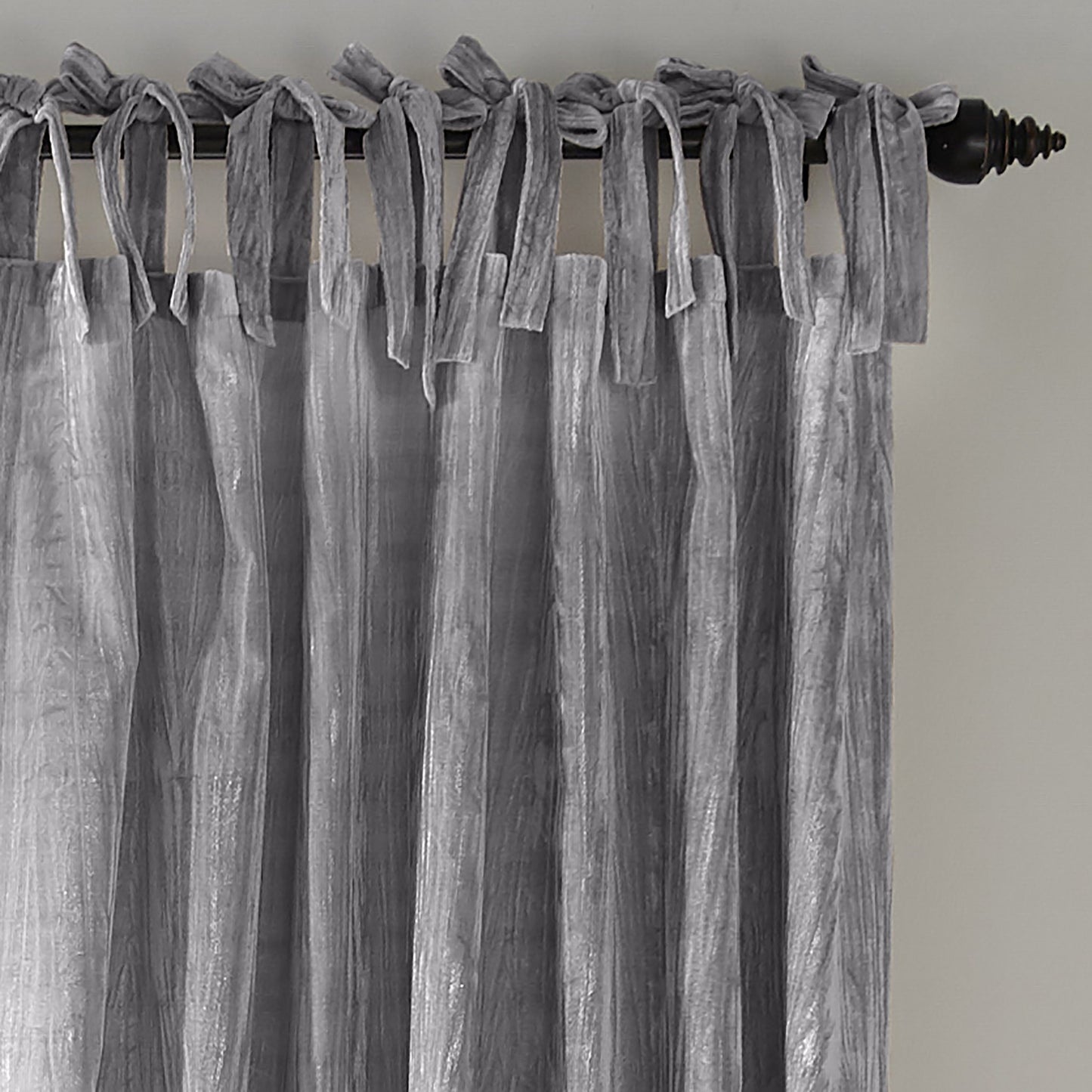 Korena Tie-Top Crushed Velvet Window Curtain-Elrene Home Fashions