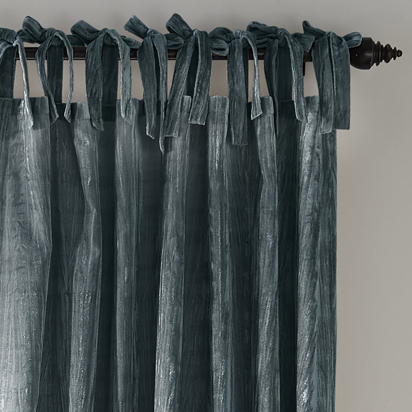 Korena Tie-Top Crushed Velvet Window Curtain-Elrene Home Fashions