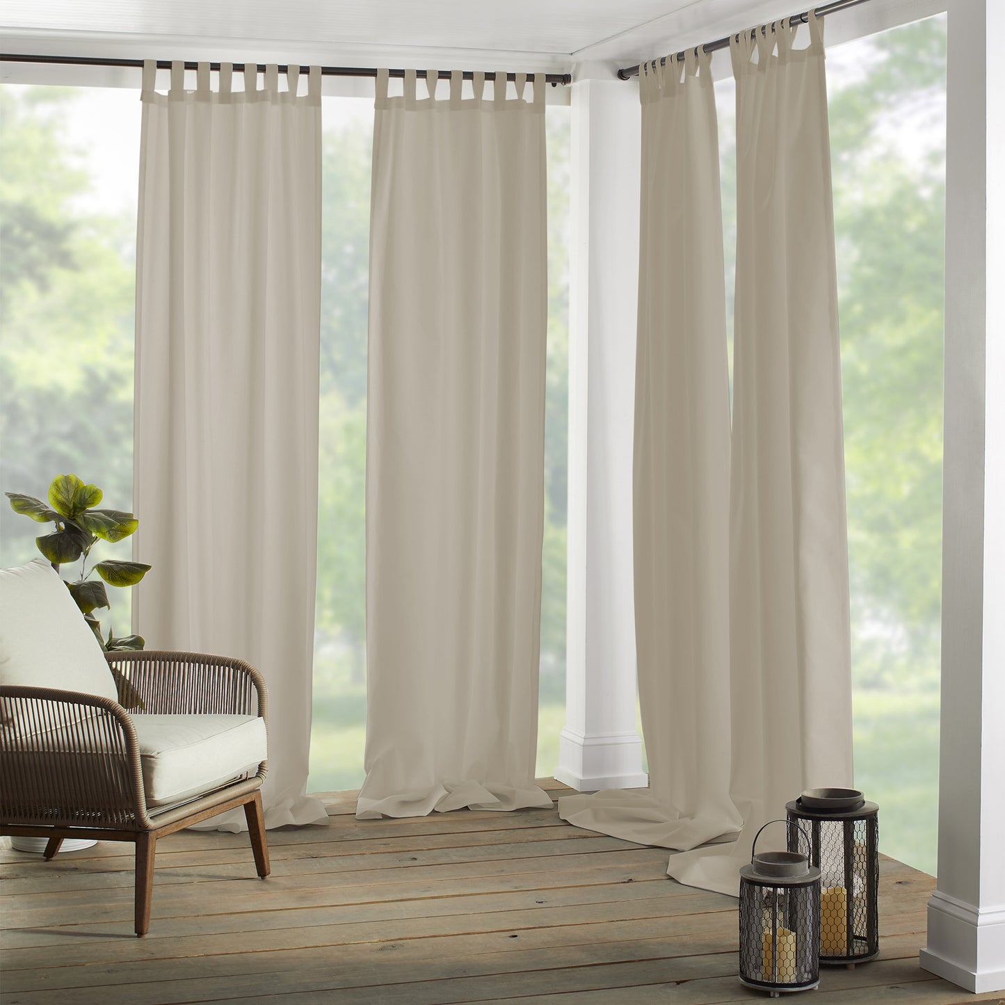 Matine Tab-Top Indoor/Outdoor Window Curtain Panel - Clearance