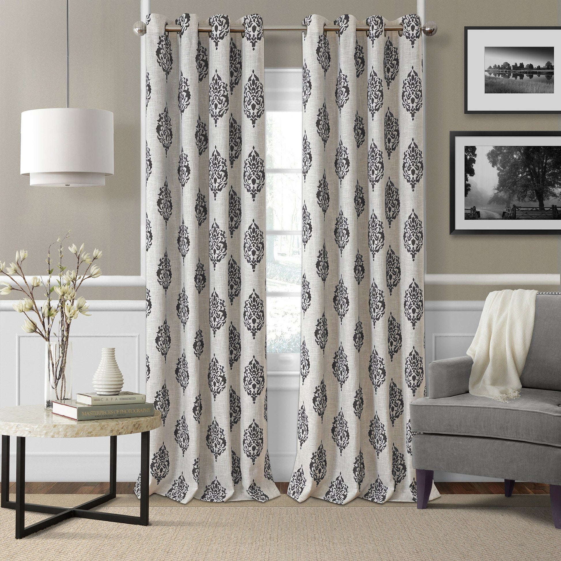 Navara Medallion Room Darkening Window Curtain