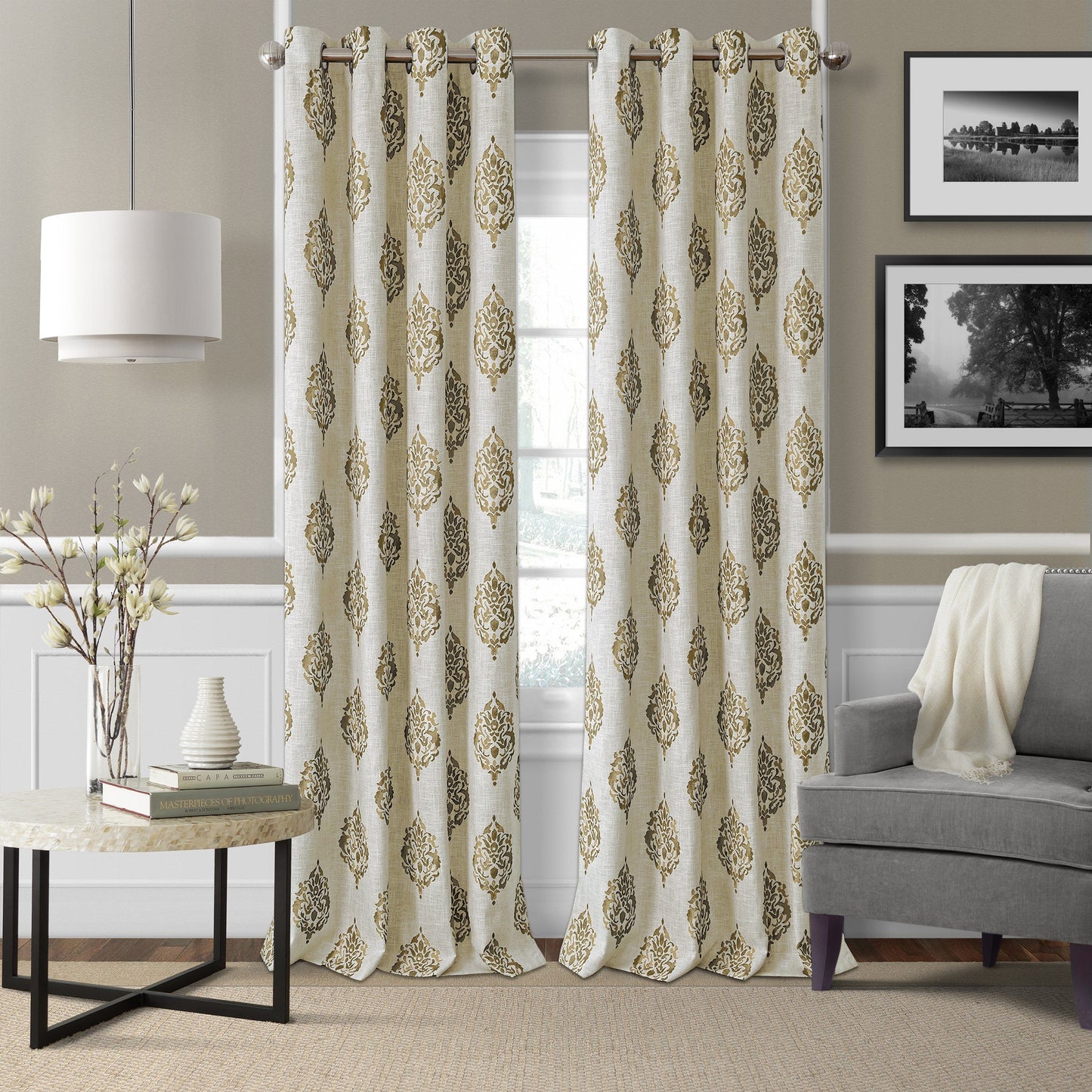 medallion window curtain panel