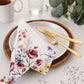 Servilletas con borde de flores silvestres de amapola, juego de 4