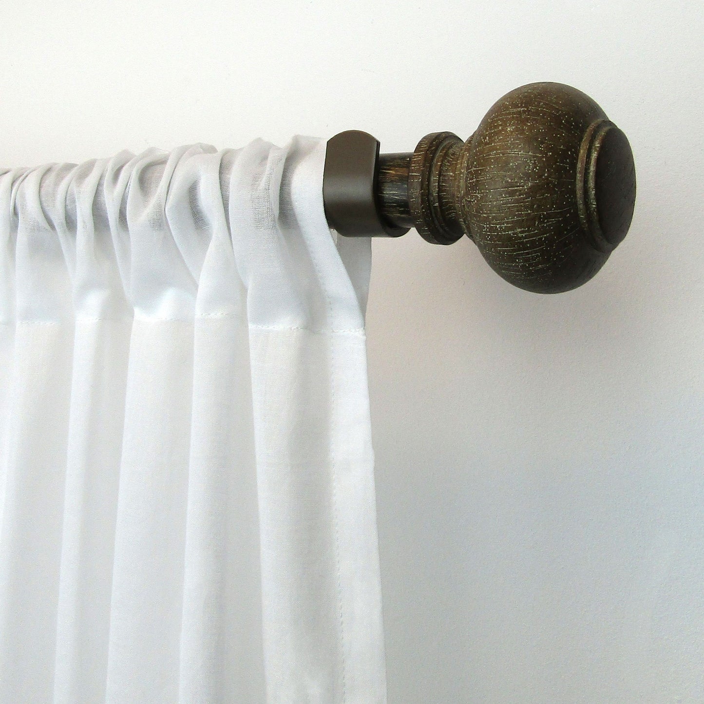 Rhinebeck Rustic Faux Wood 1" Window Drapery Single Curtain Rod-Elrene Home Fashions